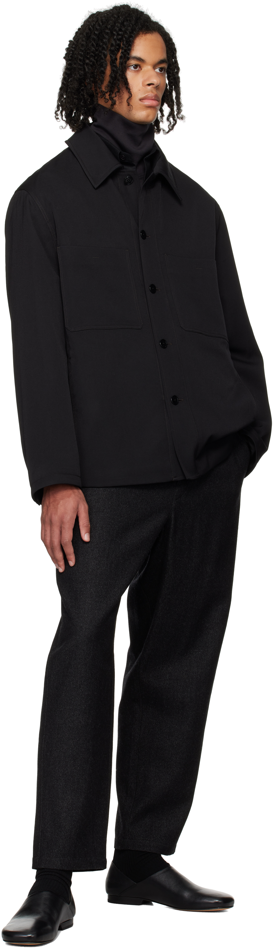 LEMAIRE - Black Wadded Facing Jacket