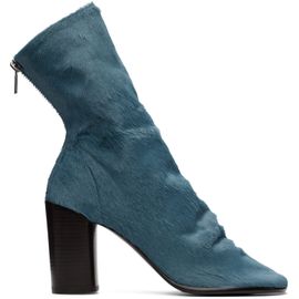 LEMAIRE LEMAIRE Blue 80 mm Glove Pony Heeled Ankle Boots