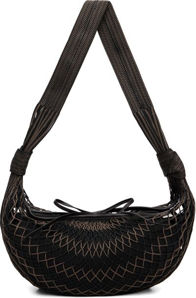 LEMAIRE LEMAIRE Brown & Black Croissant Filt Bag