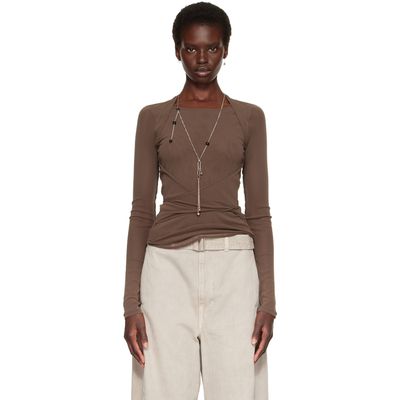 LEMAIRE LEMAIRE Brown Ballerina Wrap Blouse