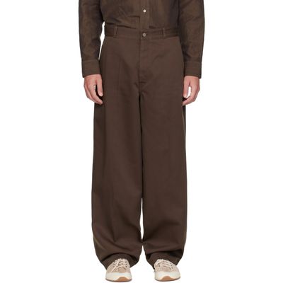 LEMAIRE LEMAIRE Brown Barrel Trousers
