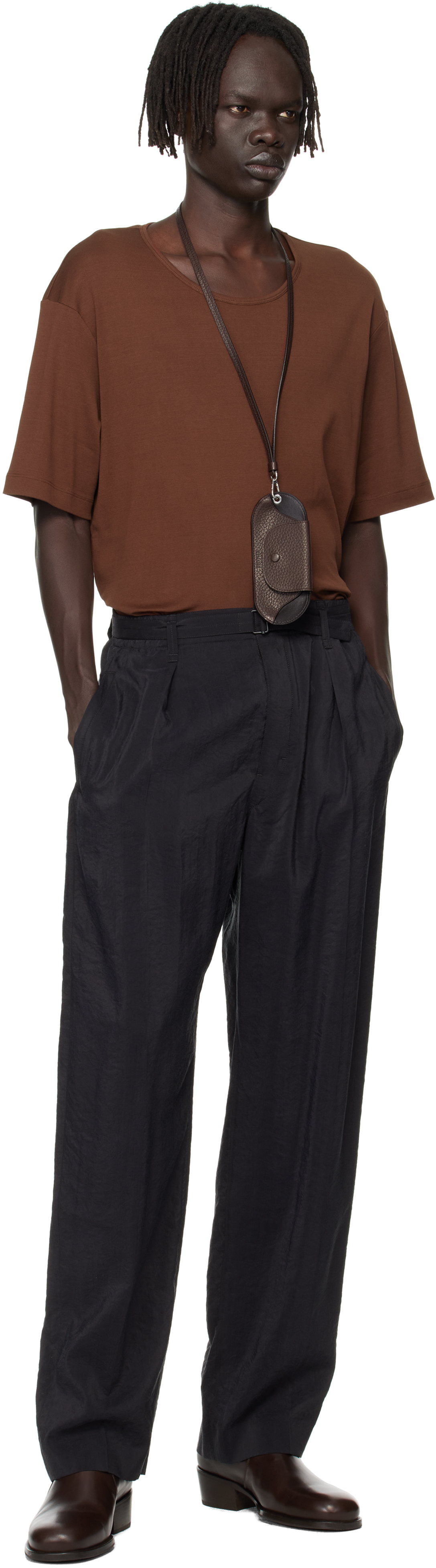 LEMAIRE - Brown Bell Glasses Holder Pouch