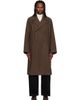 LEMAIRE LEMAIRE Brown Double-Breasted Coat - 1