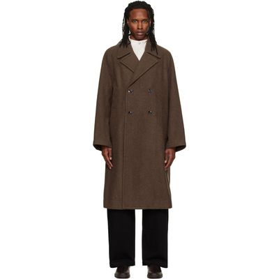 LEMAIRE LEMAIRE Brown Double-Breasted Coat