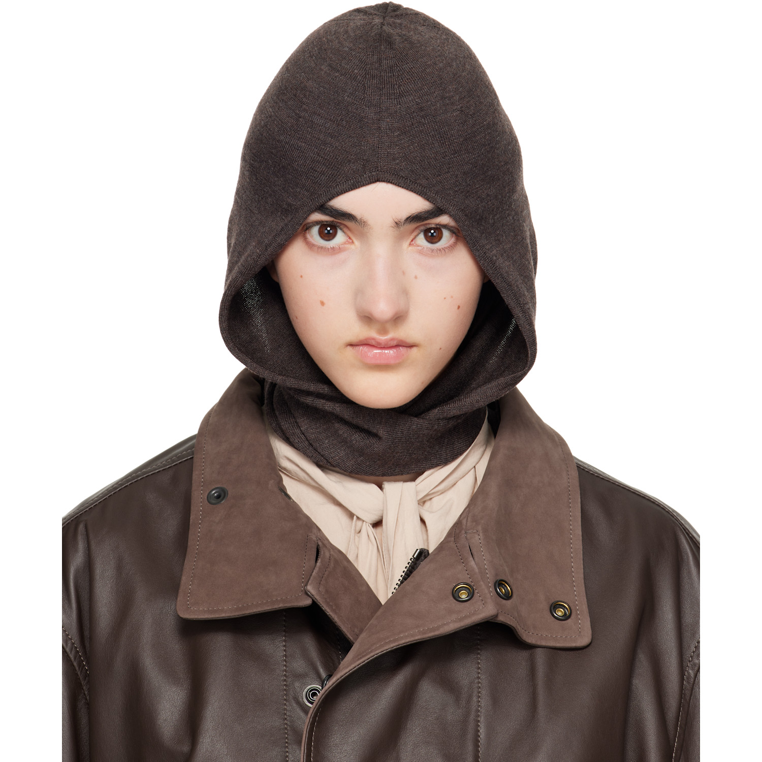 Lemaire - AlpacaWool Hood Brown L
