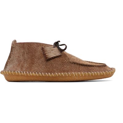 LEMAIRE LEMAIRE Brown Horsy Hair Leather Moc Boots