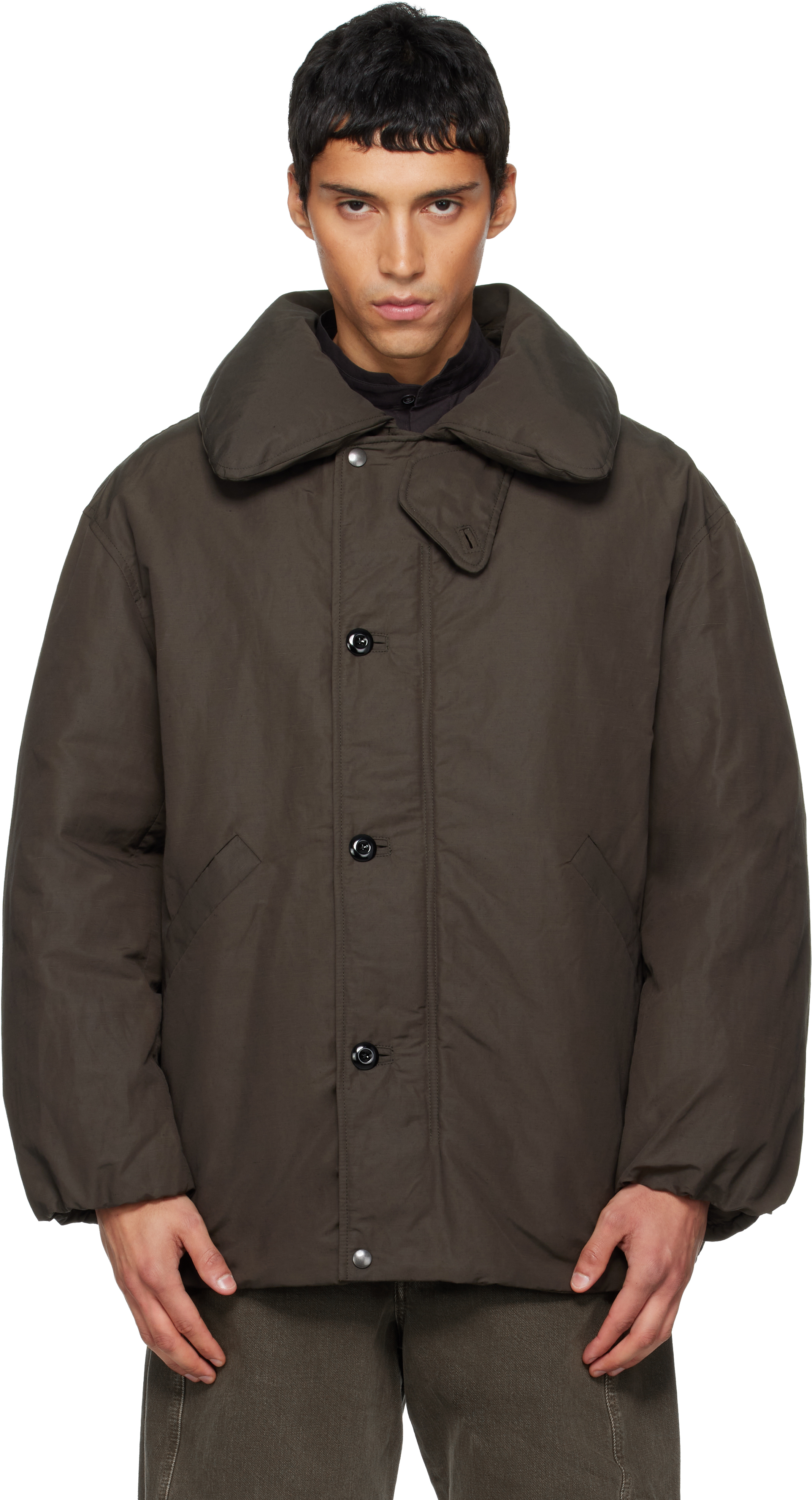 LEMAIRE - Brown Puffer Blouson Down Jacket