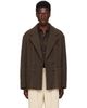 LEMAIRE LEMAIRE Brown Short Double-Breasted Coat - 1