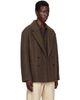 LEMAIRE LEMAIRE Brown Short Double-Breasted Coat - 2