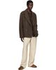 LEMAIRE LEMAIRE Brown Short Double-Breasted Coat - 4