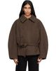 LEMAIRE LEMAIRE Brown Short Wrap Coat - 1