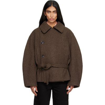 LEMAIRE LEMAIRE Brown Short Wrap Coat