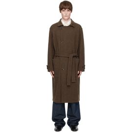 LEMAIRE LEMAIRE Brown Wrap Double Wool Coat