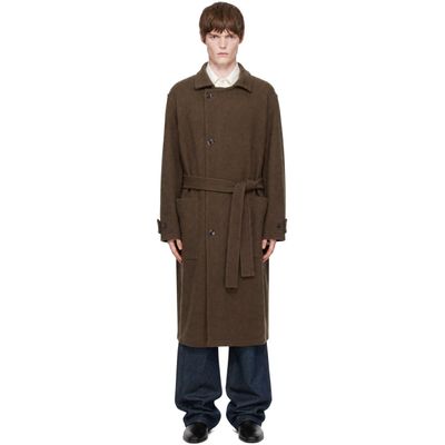 LEMAIRE LEMAIRE Brown Wrap Double Wool Coat