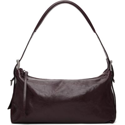 LEMAIRE LEMAIRE Burgundy Belted Baguette Bag