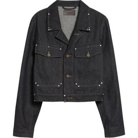 Lemaire Lemaire Crop Studded Cotton Denim Jacket
