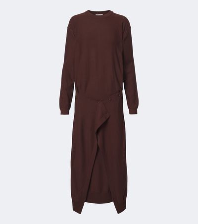 Lemaire Lemaire Deconstructed wool-blend midi dress