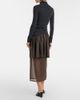 Lemaire Lemaire Draped semi-sheer silk midi skirt - 3