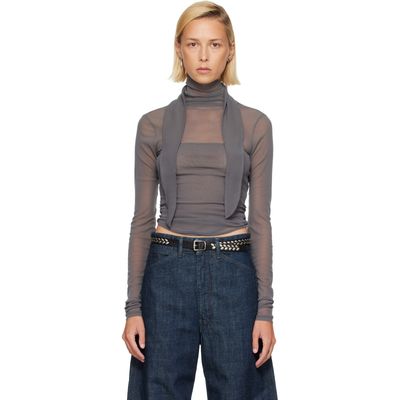 LEMAIRE LEMAIRE Gray Ballerina Scarf Blouse