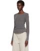 LEMAIRE LEMAIRE Gray Ballerina Wrap Blouse - 4