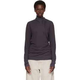 LEMAIRE LEMAIRE Gray Long-Sleeve Scarf T-shirt