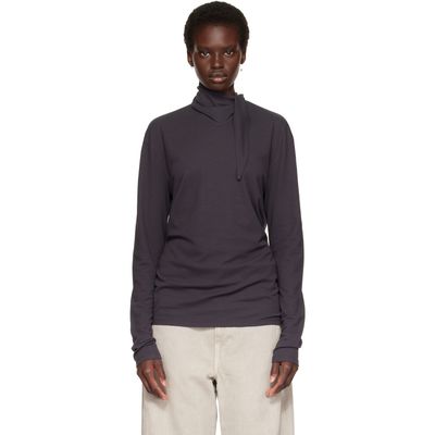 LEMAIRE LEMAIRE Gray Long-Sleeve Scarf T-shirt