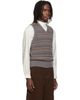LEMAIRE LEMAIRE Gray V-Neck Jacquard Sweater Vest - 2