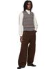 LEMAIRE LEMAIRE Gray V-Neck Jacquard Sweater Vest - 4