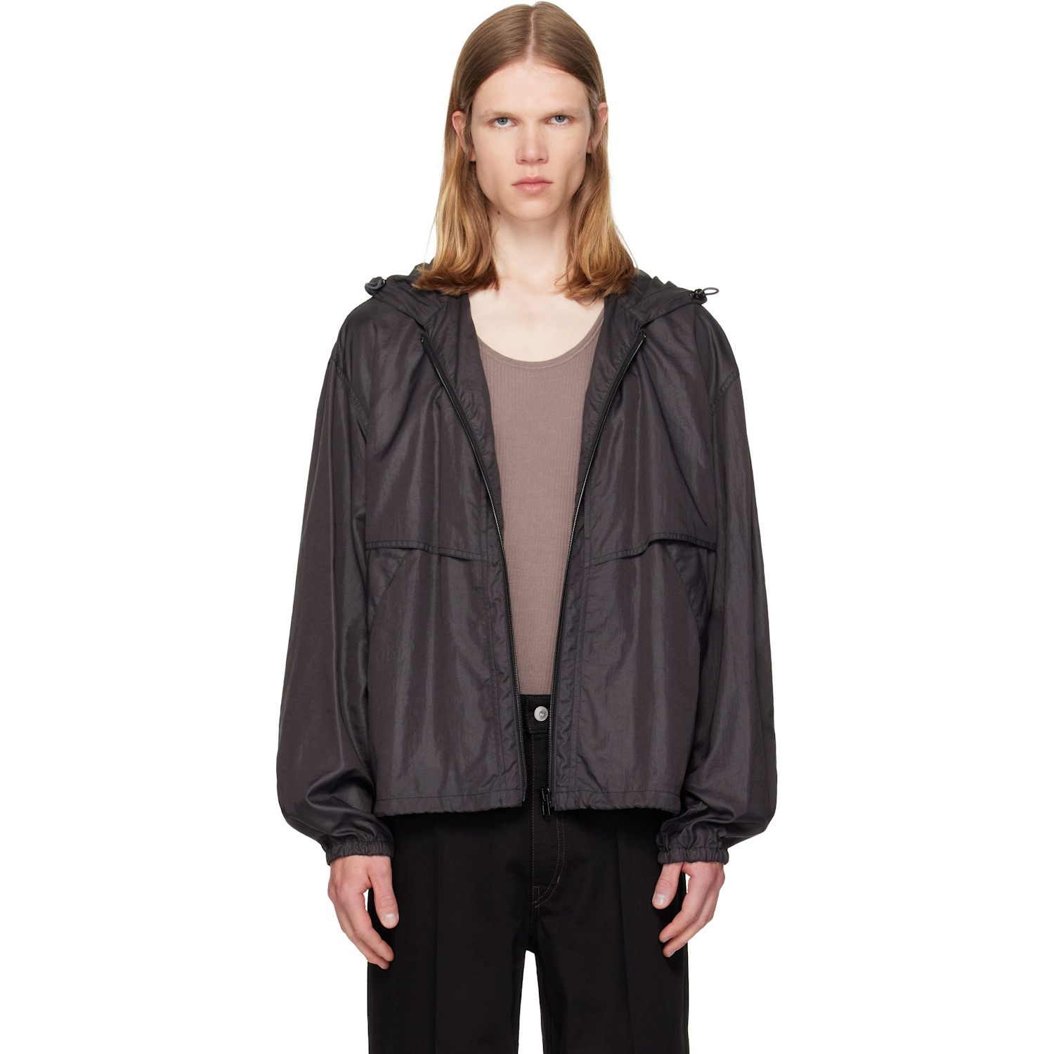 Lemaire - Relaxed Leather Jacket in Mushroom at Nordstrom, Size Medium