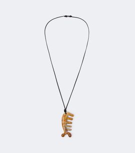 Lemaire Lemaire Gua Sha leather necklace with yellow jasper