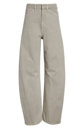 Lemaire Lemaire High Waist Cotton Twill Barrel Leg Pants