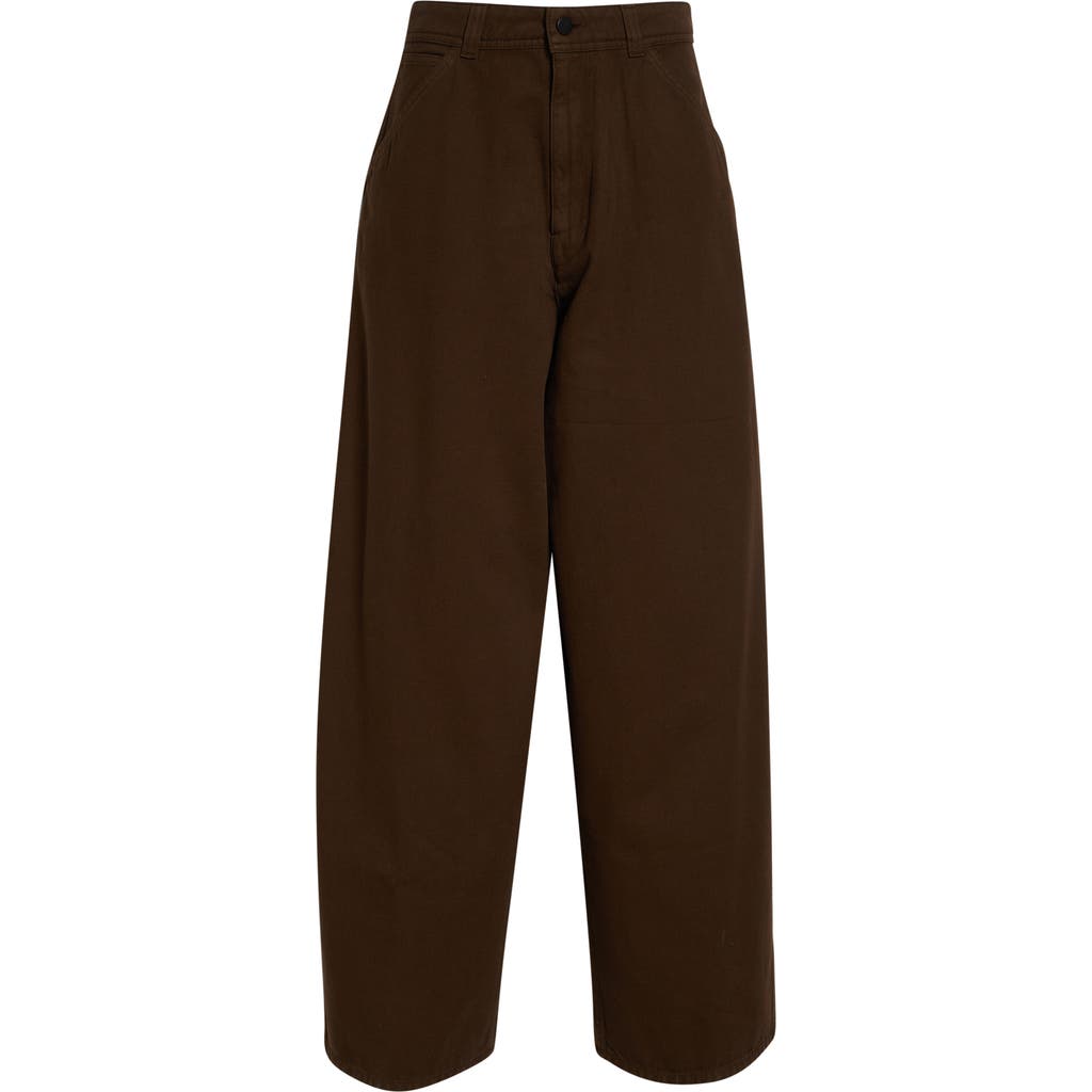 Lemaire Lemaire High Waist Cotton Twill Wide Leg Pants