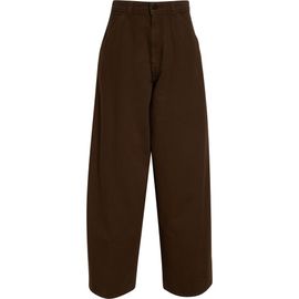 Lemaire Lemaire High Waist Cotton Twill Wide Leg Pants