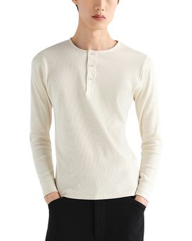 Lemaire Lemaire Long Sleeve Cotton Blend Henley Shirt