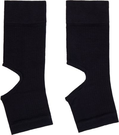 LEMAIRE LEMAIRE Navy Cut-Out Rib Gaiter Socks