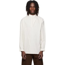LEMAIRE LEMAIRE Off-White Sailor Washed Cotton Silk Blend Shirt