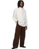 LEMAIRE LEMAIRE Off-White Sailor Washed Cotton Silk Blend Shirt - 4
