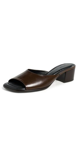 Lemaire Lemaire Square Heeled Mules 55mm Dark Brown