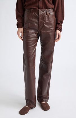 Lemaire Lemaire Straight Leg Leather Pants