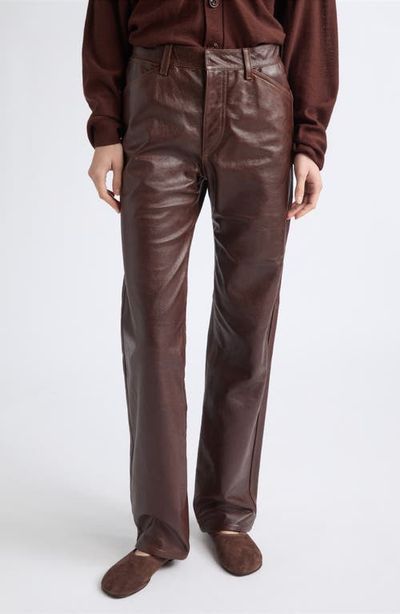 Lemaire Lemaire Straight Leg Leather Pants