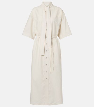 Lemaire Lemaire Tie-neck cotton and silk shirt dress