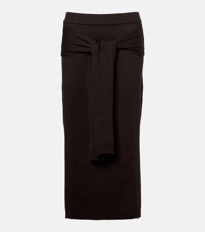 Lemaire Lemaire Trompe L'Åil wool-blend midi skirt
