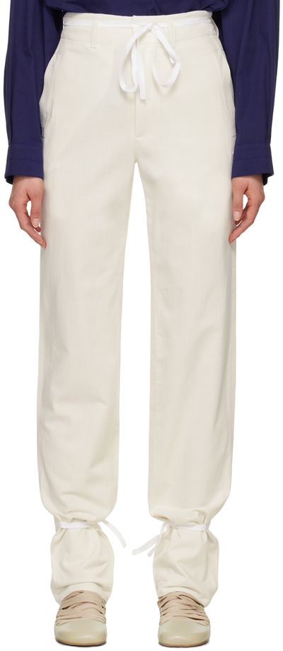 LEMAIRE LEMAIRE White Straight Trousers