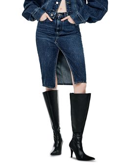 Lemiune Lemiune 01 Denim Midi Skirt