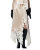 L'emiune L'Emiune Silk Lace Trim Asymmetrical Slip Skirt - 1