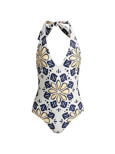 lemlem Women's Lidya Geometric Floral One-Piece Swimsuit