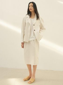 Lemme DOUBLE TUCKED MIDI SKIRT (2COLORS)