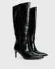 Lemonade Glazed Knee High Boots Black - 1