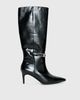 Lemonade Glazed Knee High Boots Black - 2
