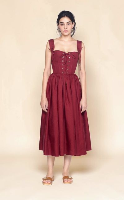 Lena Hoschek Lena Hoschek Giuseppina Linen Midi Dress